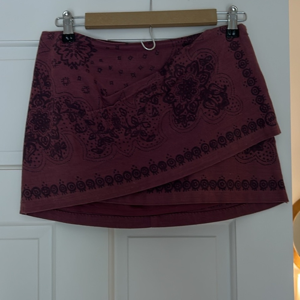 Free People purple and dark purple Mini Wrap Skirt Night Out